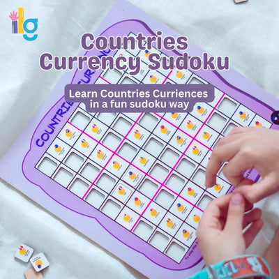 countries currency sudoku board game for kids - main product image