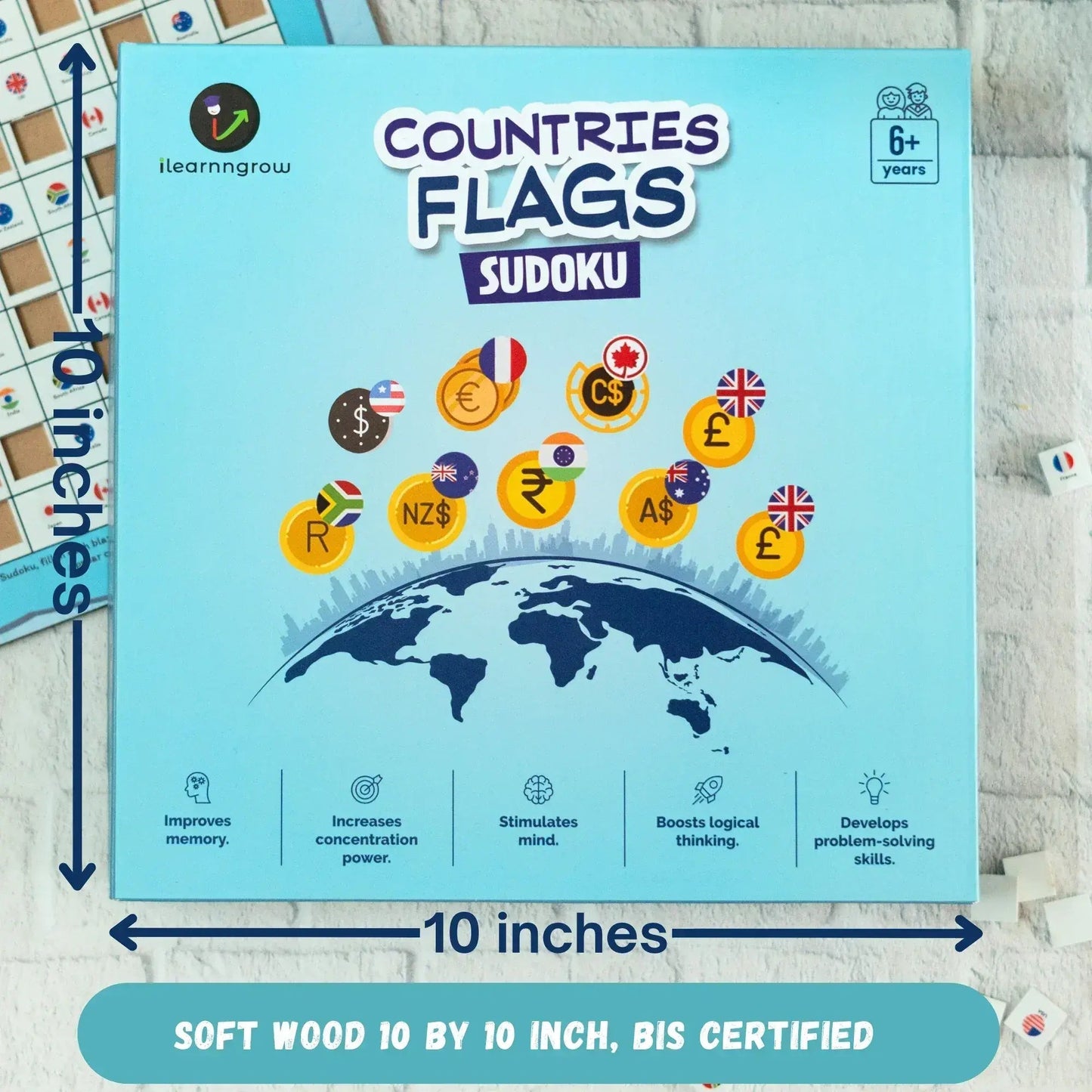 countries flag sudoku world geography logic puzzle - product view 4
