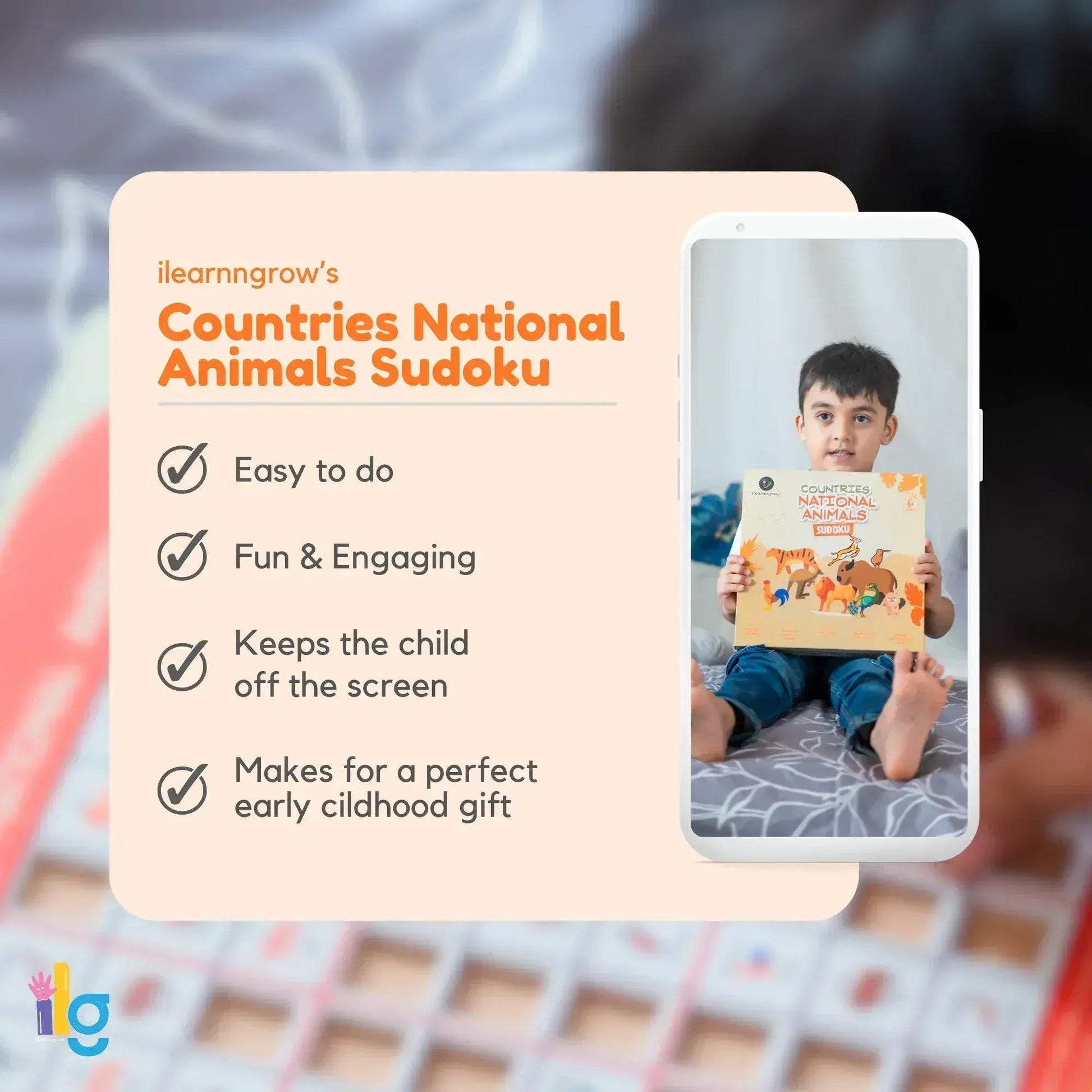countries national animal sudoku kids logic puzzle - product view 5