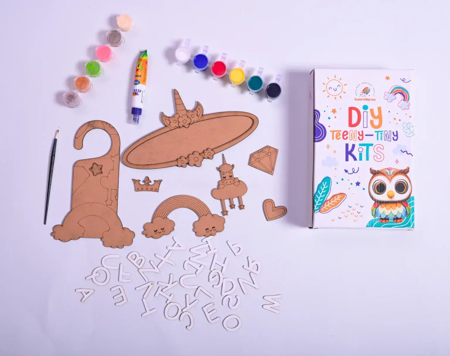 diy unicorn name plate door knob craft kit - product view 2