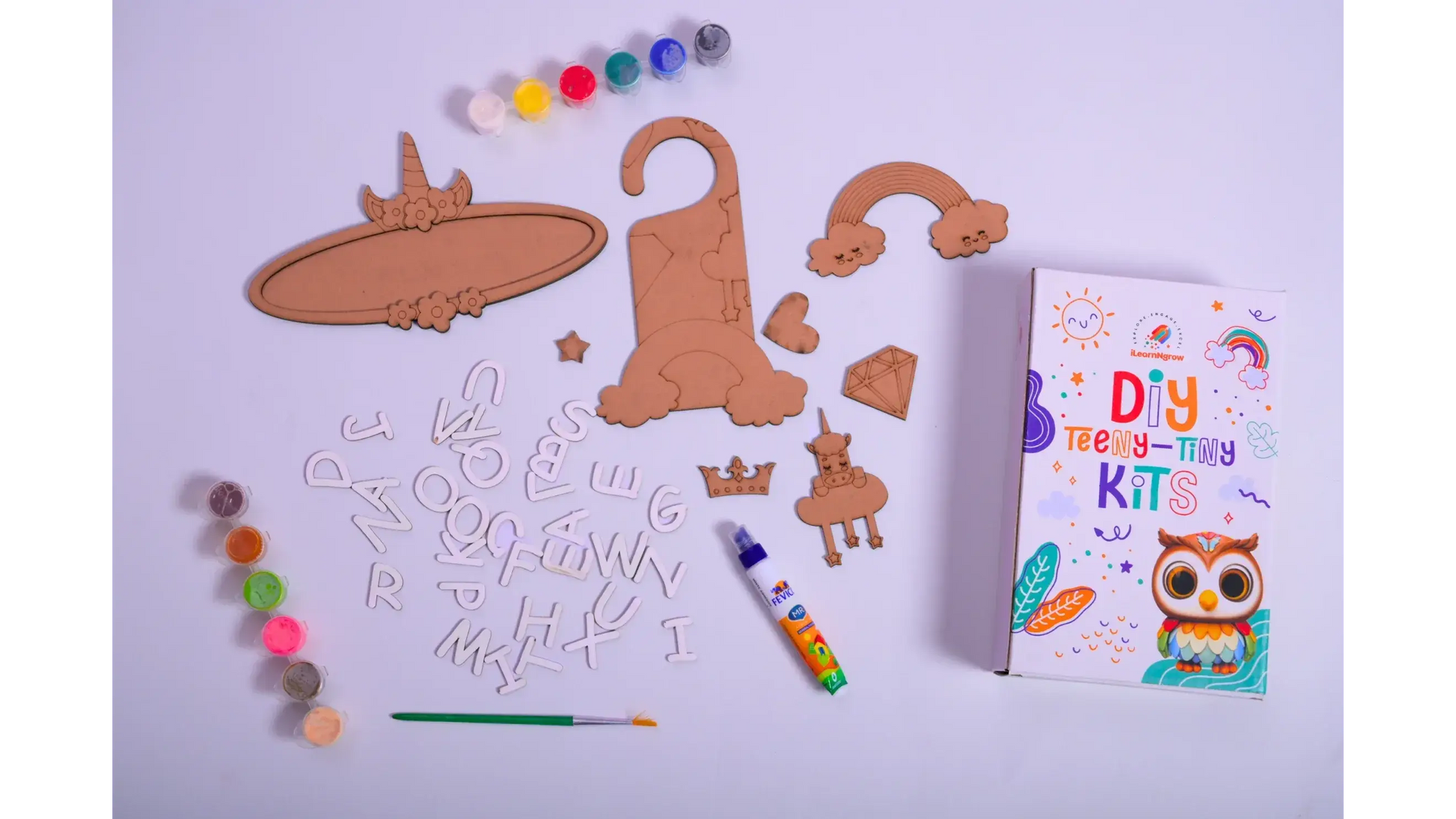 diy unicorn name plate door knob craft kit - product view 3