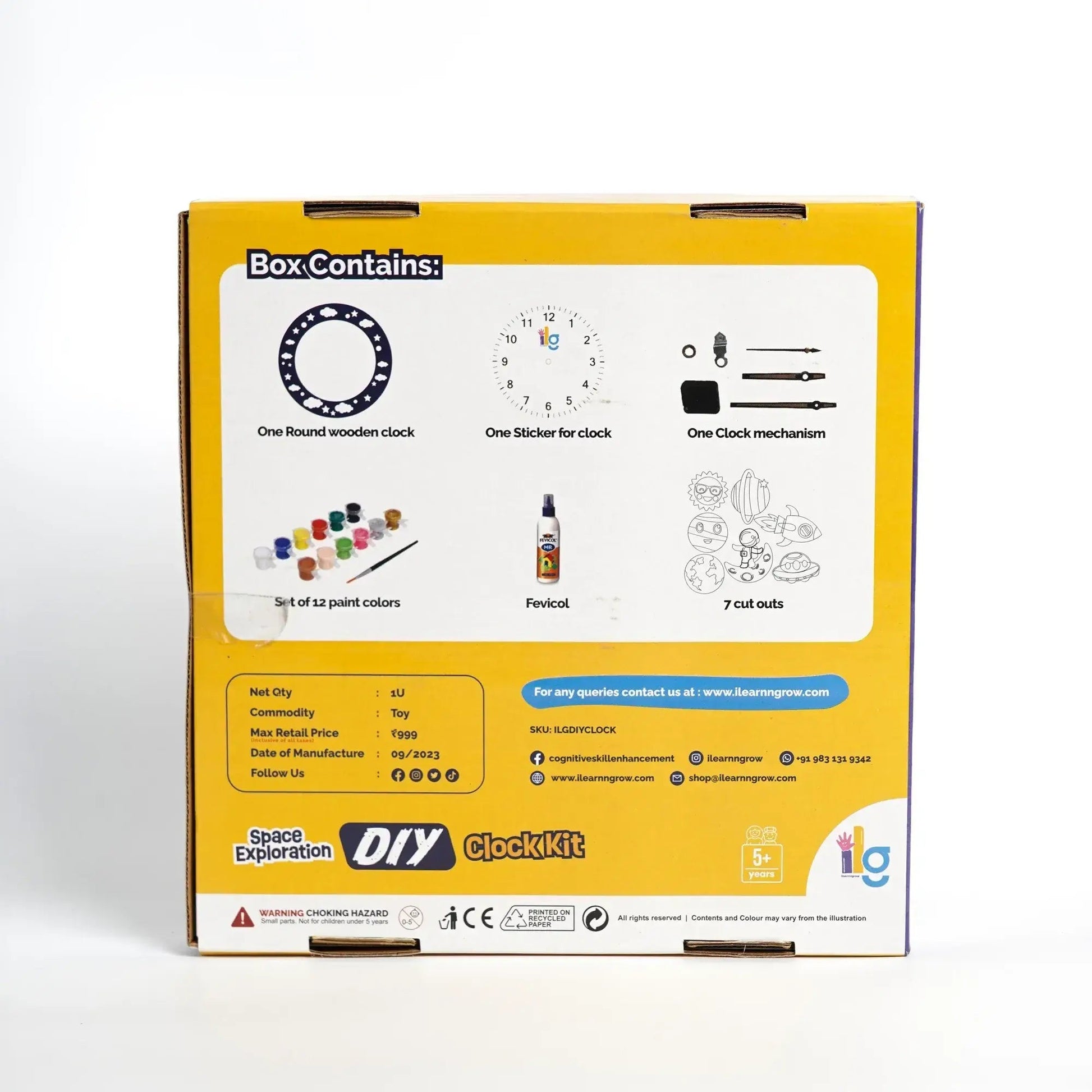 diy wall clock making kit for kids - product view 2