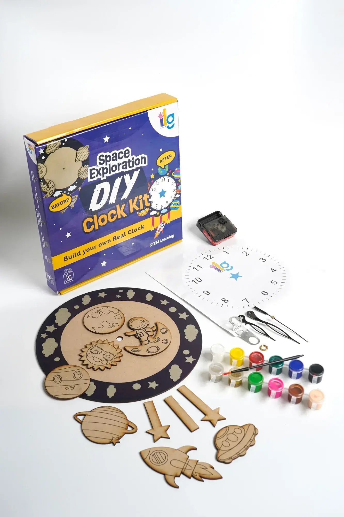 diy wall clock making kit for kids - product view 3