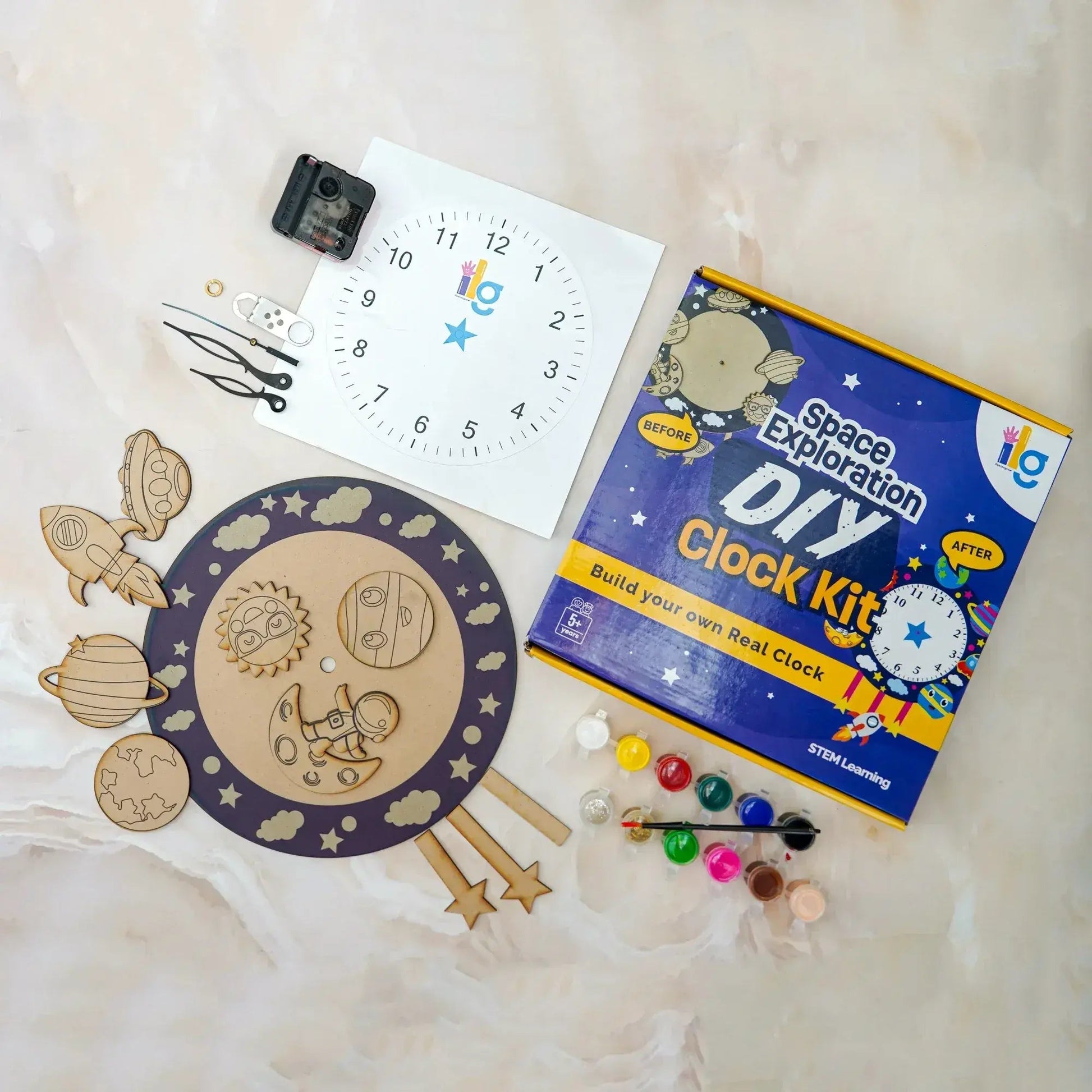 diy wall clock making kit for kids - product view 4