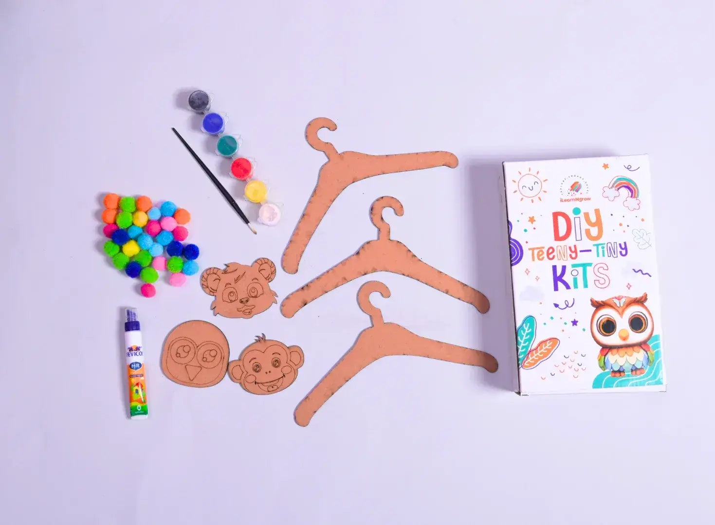 diy wooden hanger craft kit set of 3 - product view 2