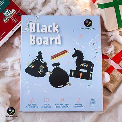 hot air balloon black board kids drawing writing - main product image