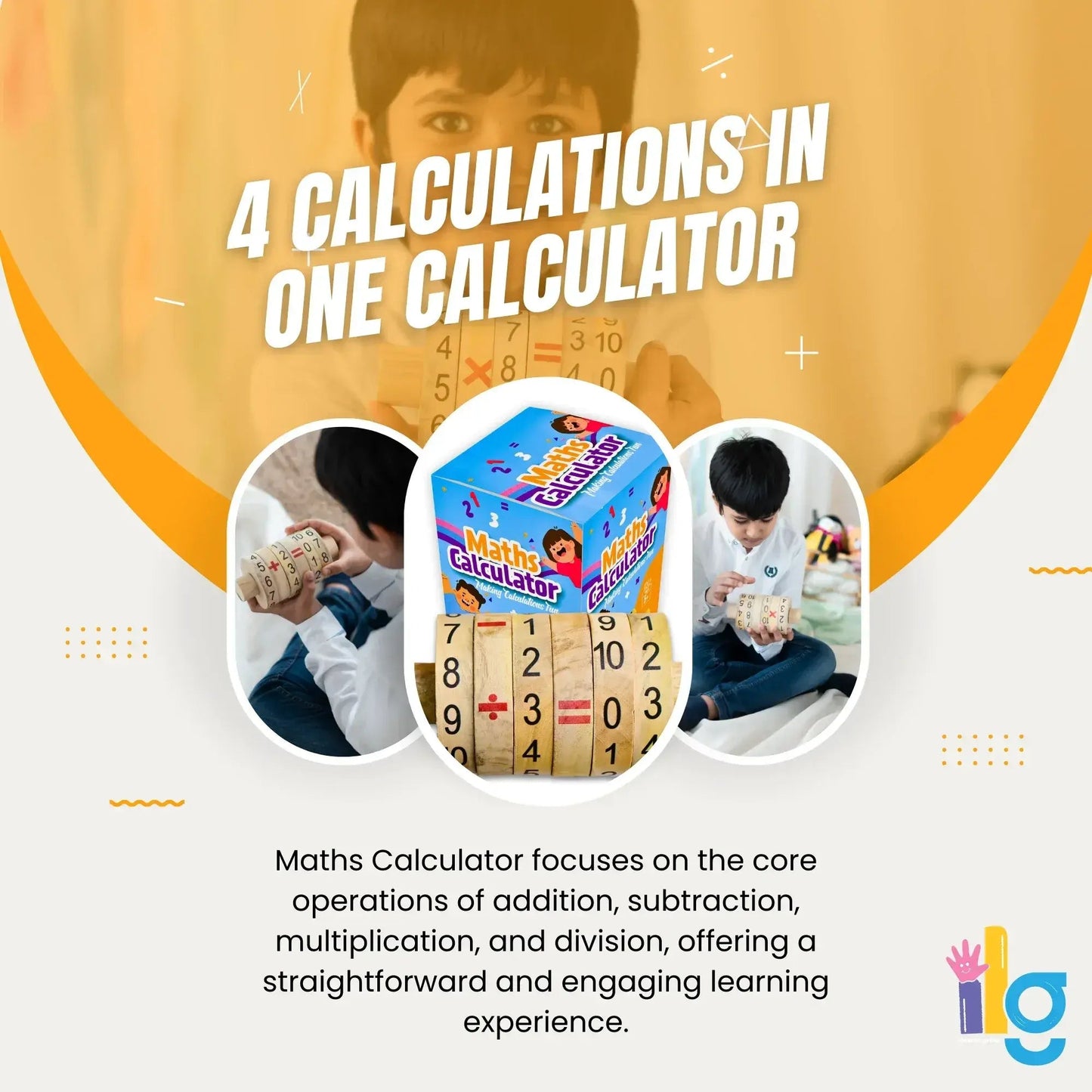 maths calculator for kids interactive wooden learning tool - product view 11