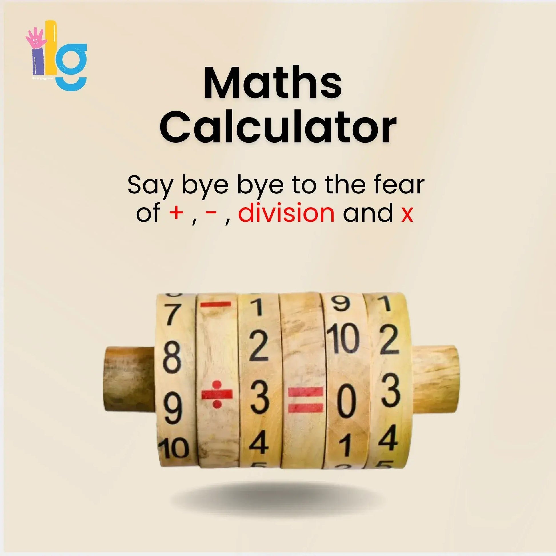 maths calculator for kids interactive wooden learning tool - product view 5