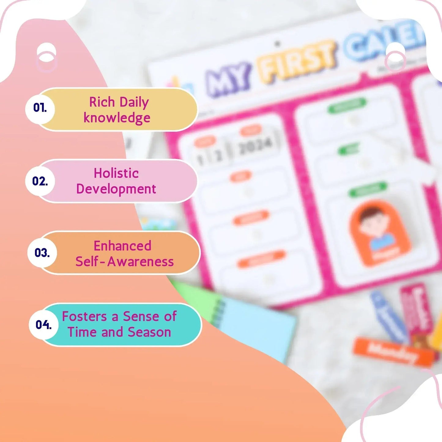 my first home calendar kids time management - product view 3