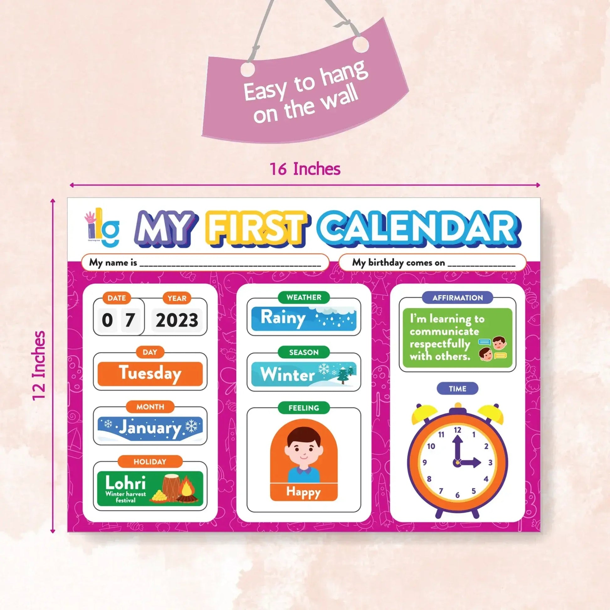 my first home calendar kids time management - product view 4