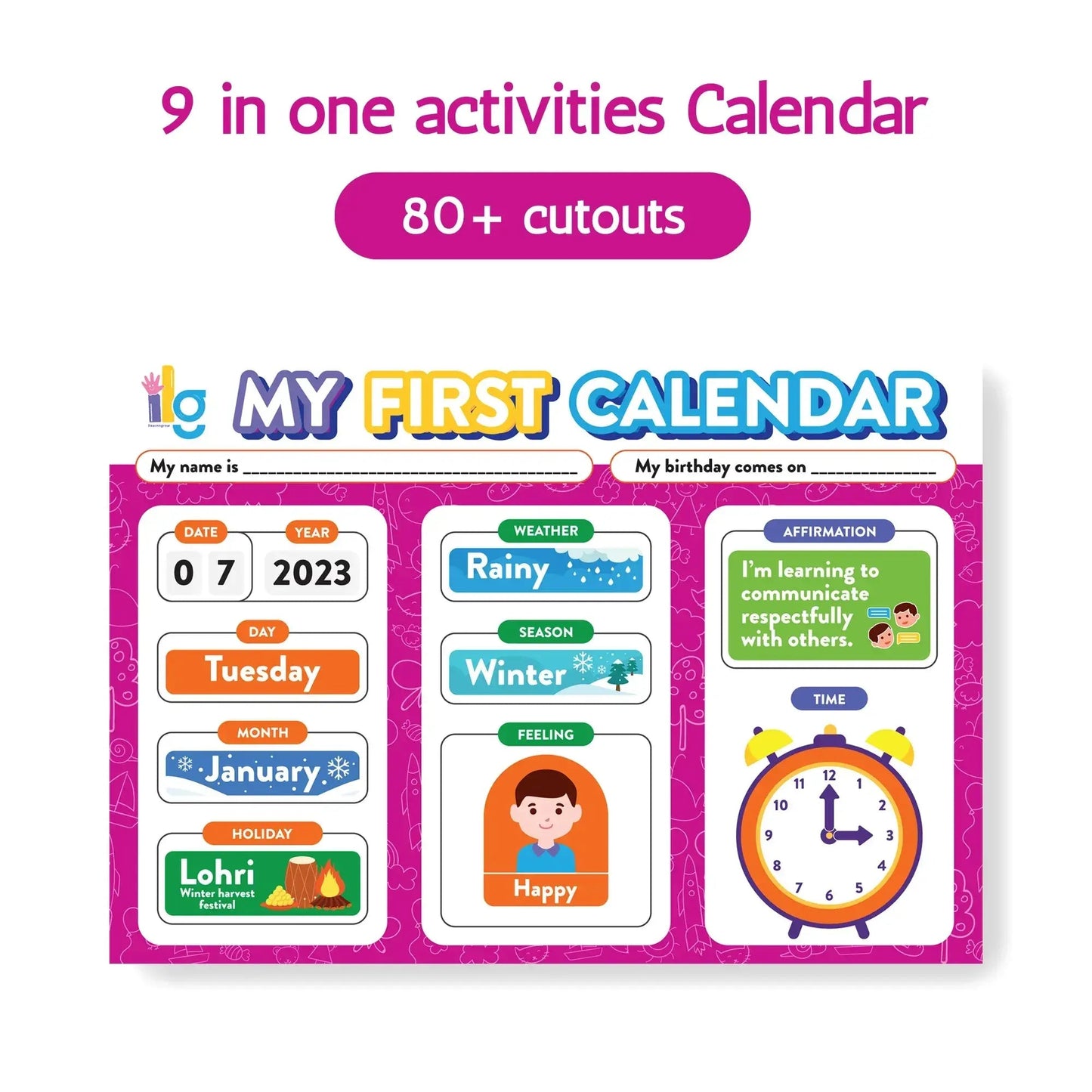 my first home calendar kids time management - main product image