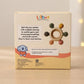 Back of the sensory teether packaging