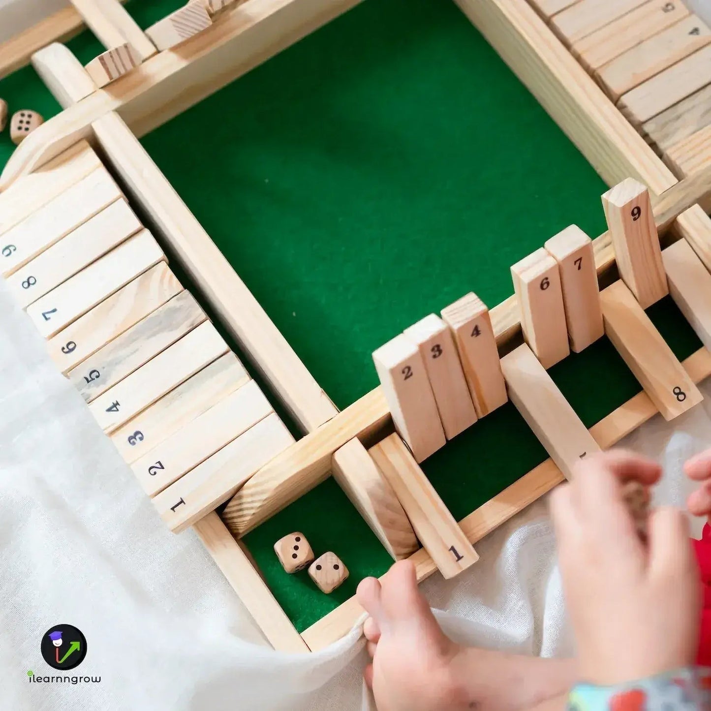 shut the box wooden dice game math strategy - product view 12