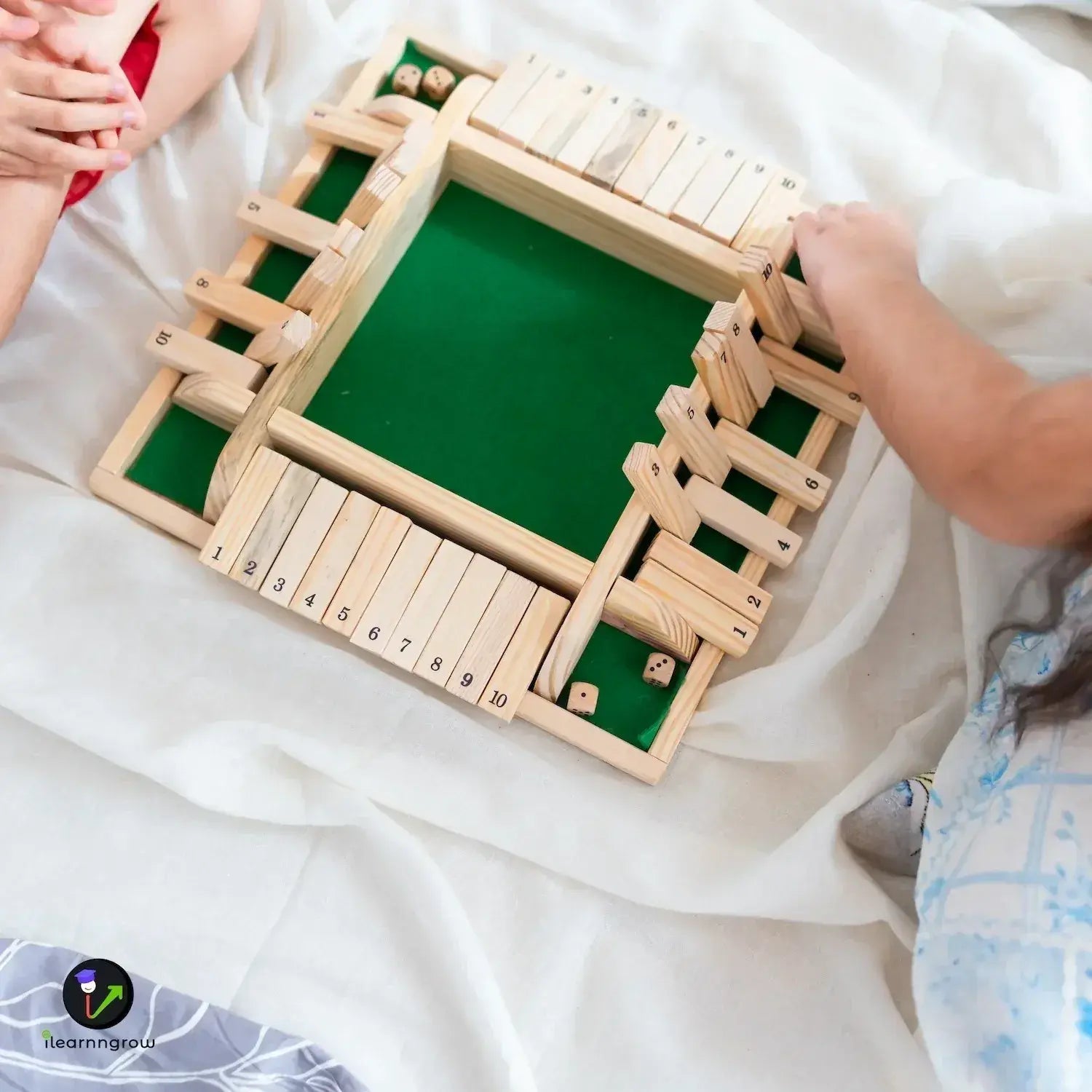 shut the box wooden dice game math strategy - product view 13