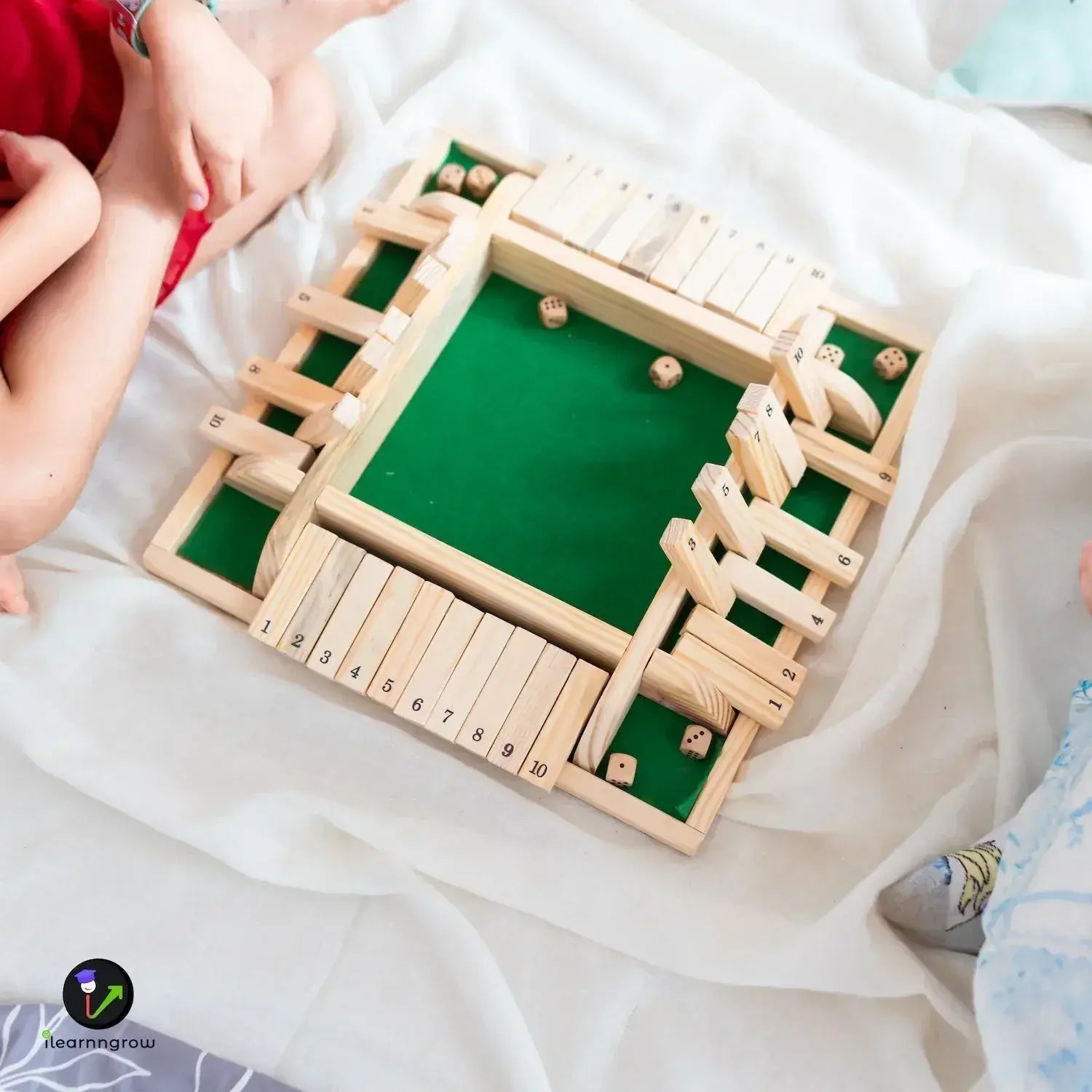shut the box wooden dice game math strategy - product view 14