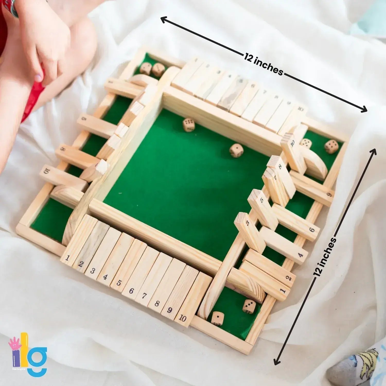 shut the box wooden dice game math strategy - product view 20