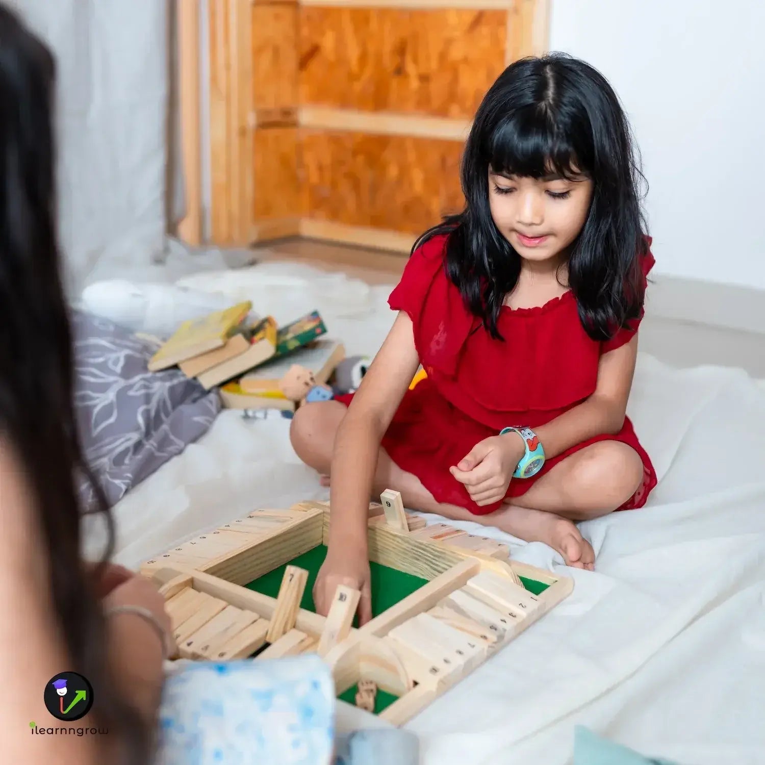 shut the box wooden dice game math strategy - product view 3