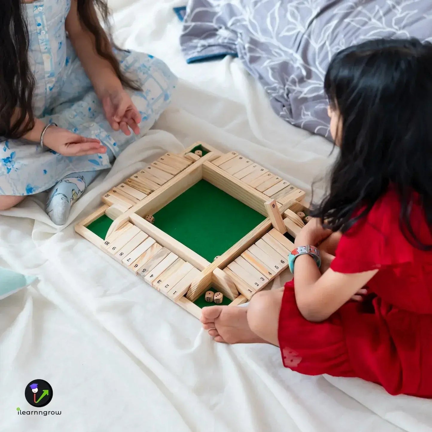 shut the box wooden dice game math strategy - product view 4