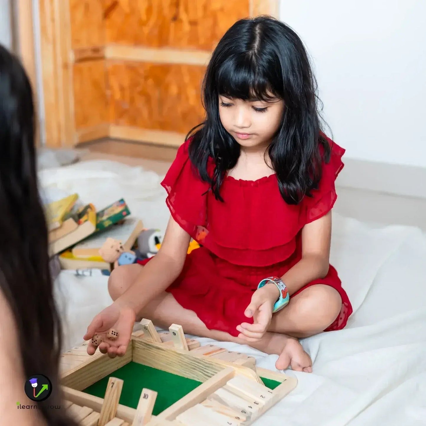 shut the box wooden dice game math strategy - product view 7