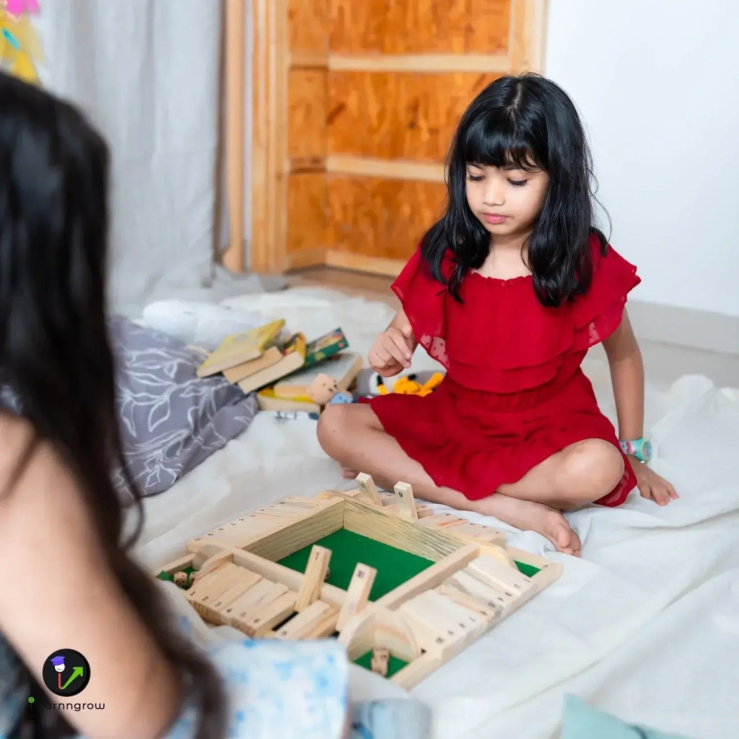 shut the box wooden dice game math strategy - product view 8
