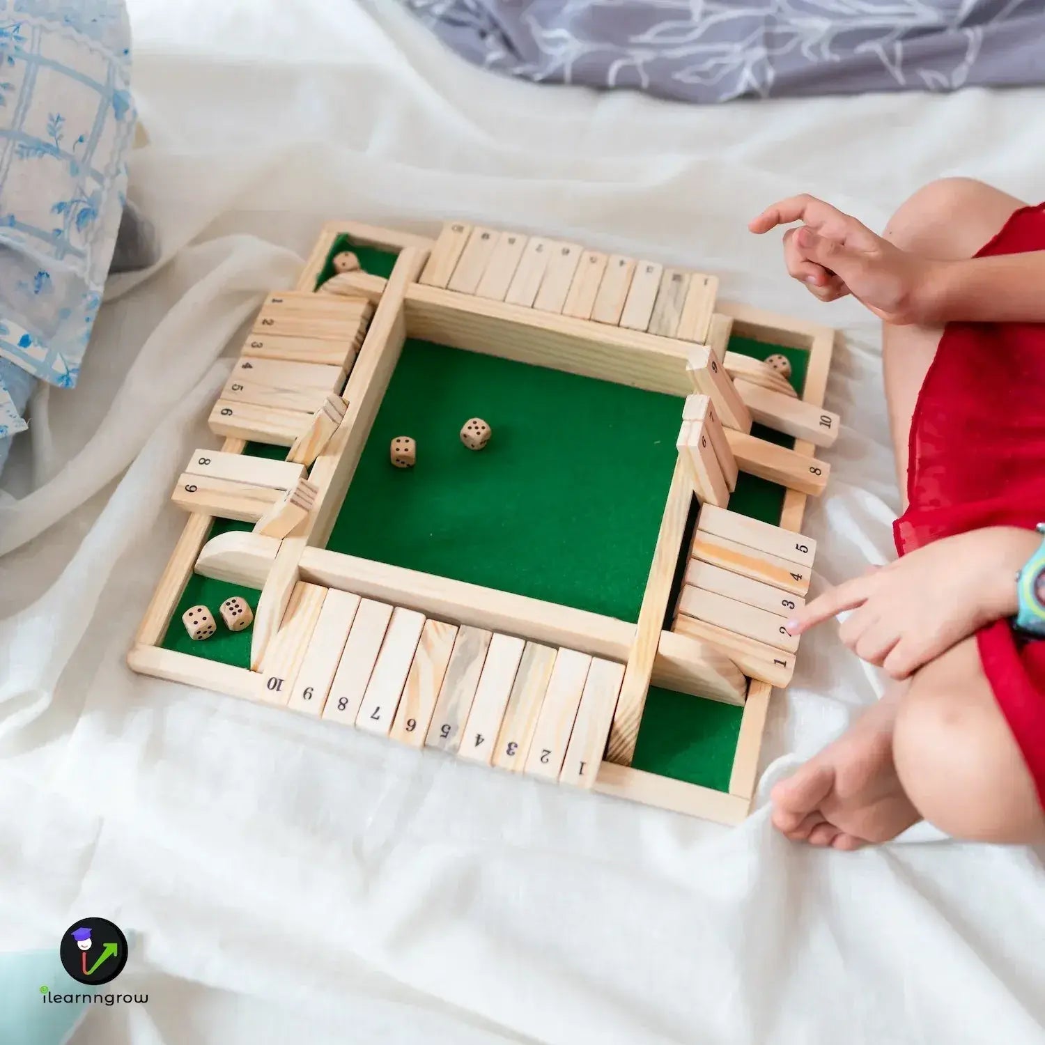 shut the box wooden dice game math strategy - product view 9