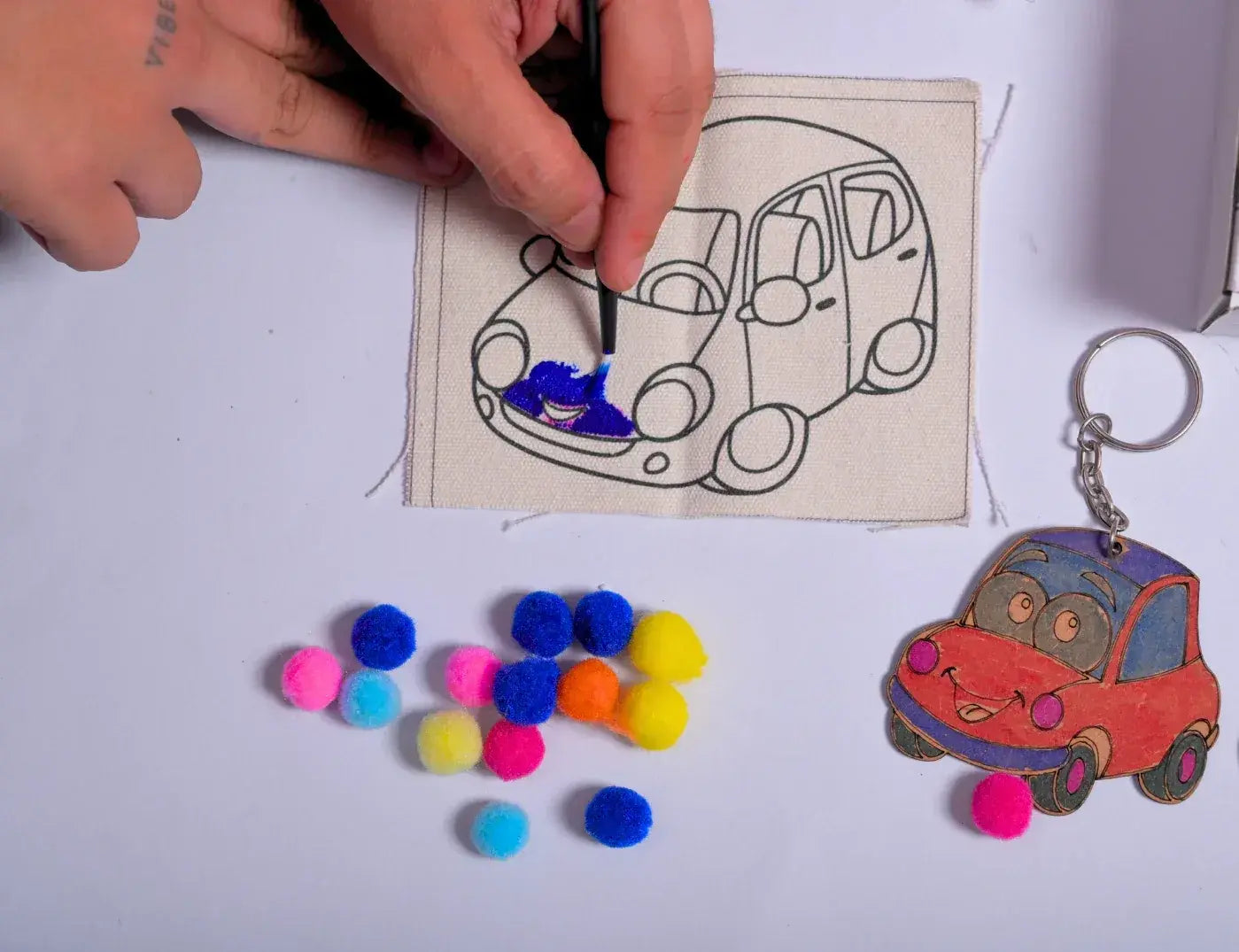 teeny tiny diy car painting kit kids transport craft - product view 2