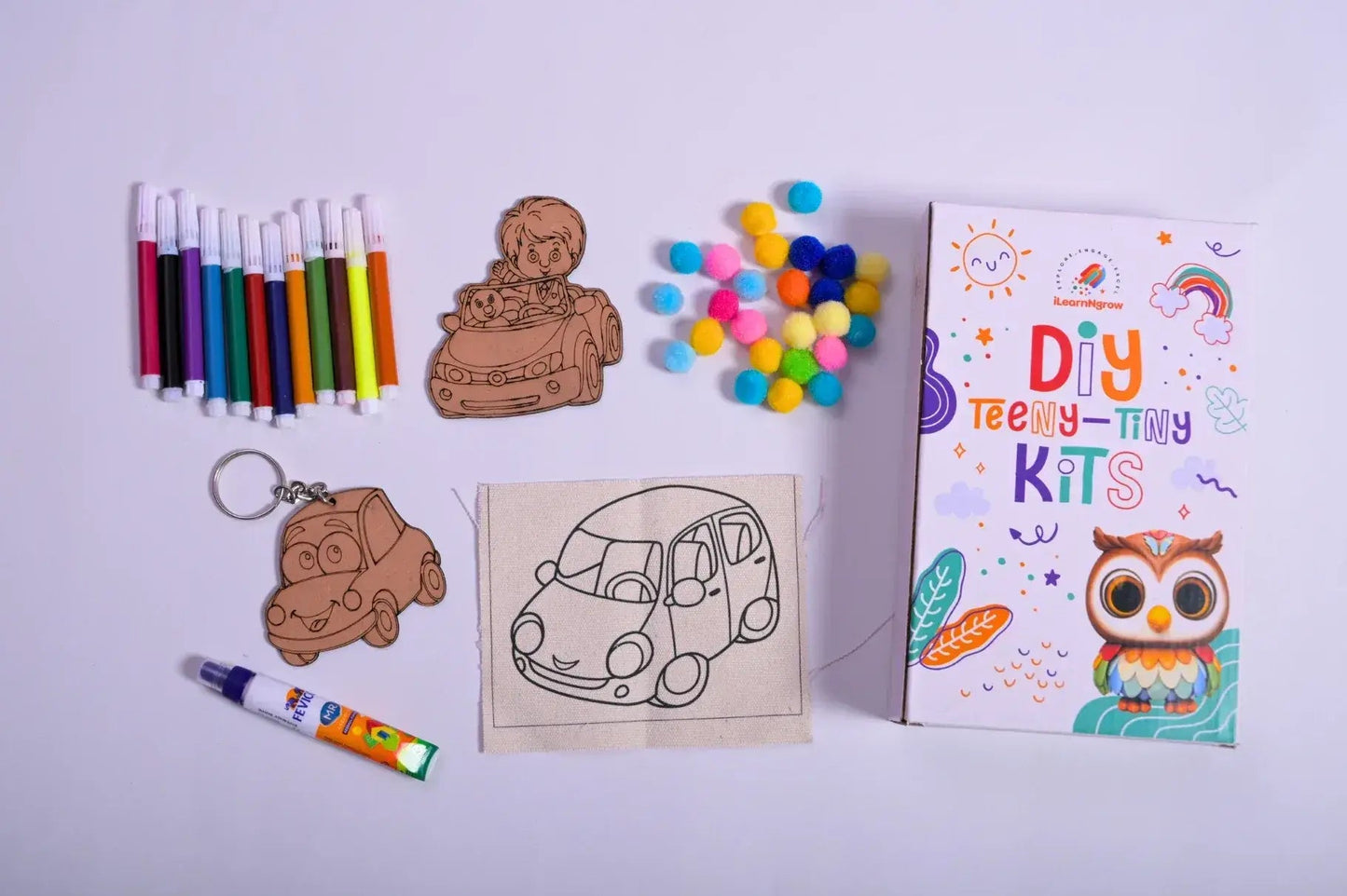 teeny tiny diy car painting kit kids transport craft - product view 3