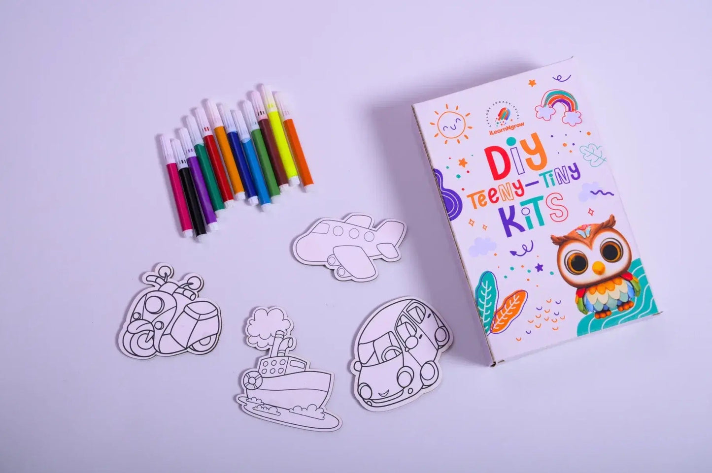 teeny tiny diy car painting kit kids transport craft - product view 4
