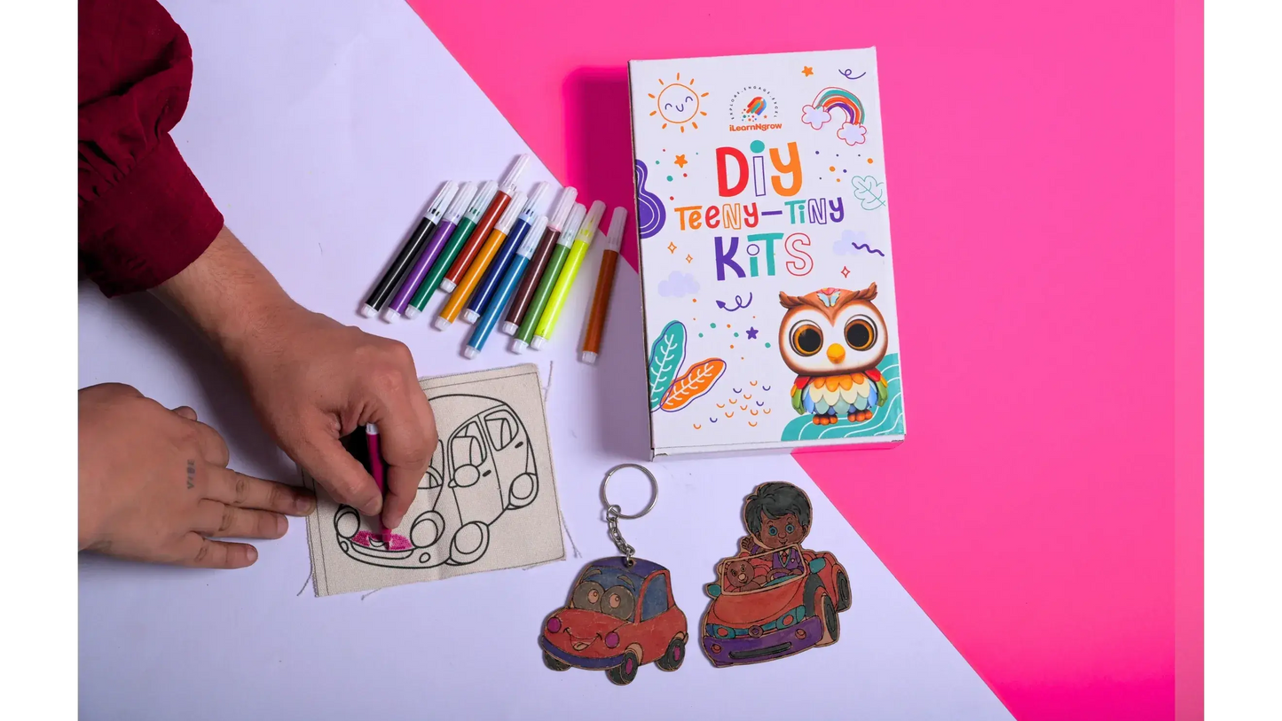 teeny tiny diy car painting kit kids transport craft - product view 5