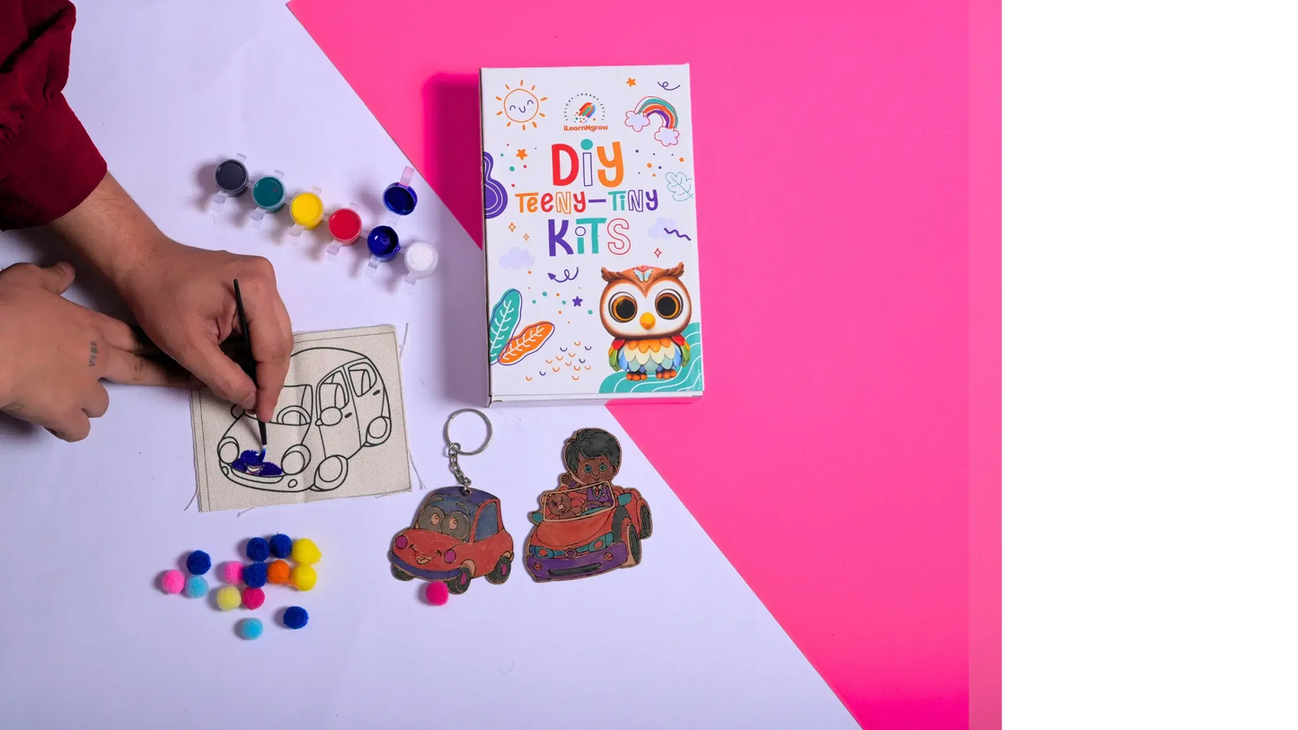 teeny tiny diy car painting kit kids transport craft - product view 6