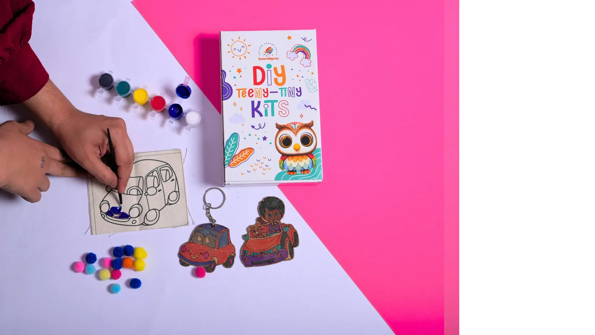 teeny tiny diy car painting kit kids transport craft - product view 6