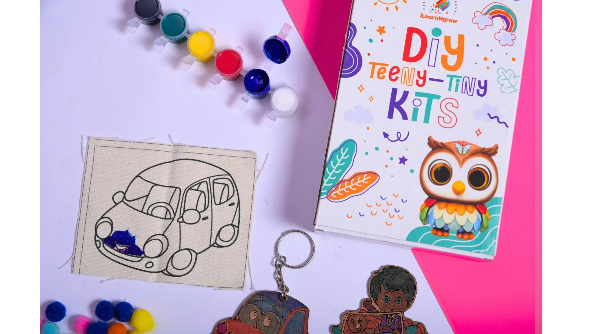 teeny tiny diy car painting kit kids transport craft - product view 8