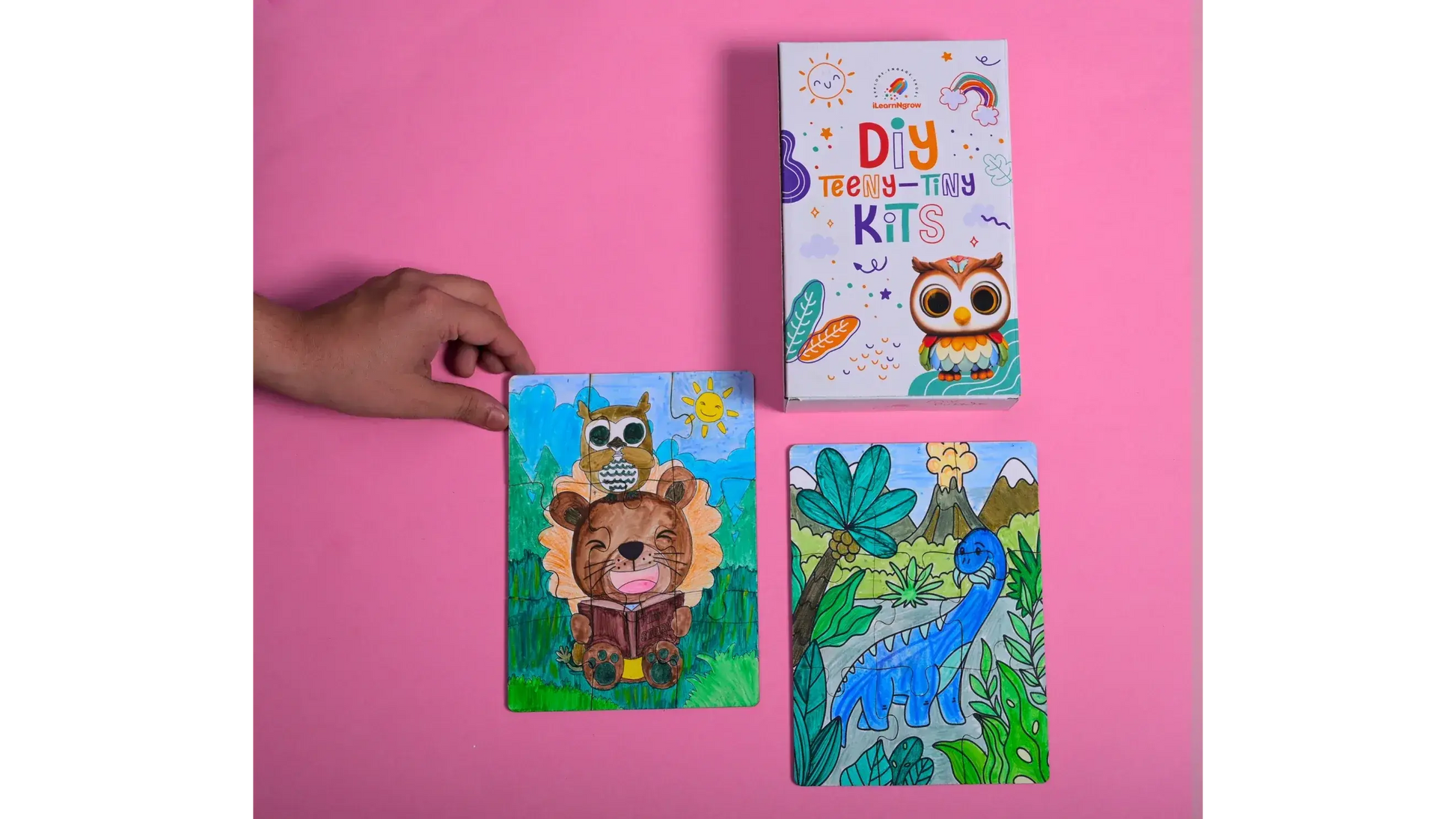 teeny tiny diy puzzle set two kids creative art kit - product view 5
