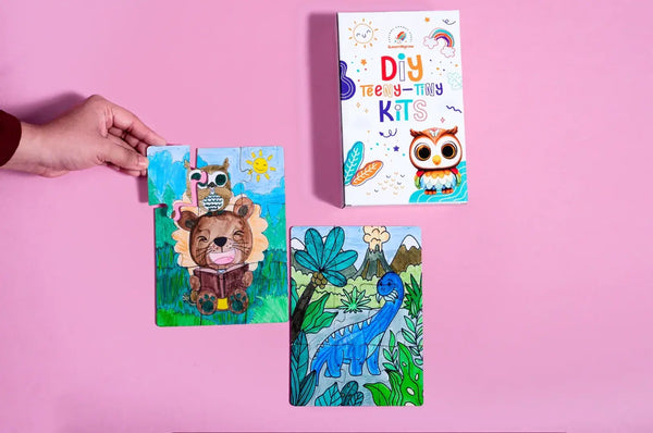 teeny tiny diy puzzle set two kids creative art kit - main product image