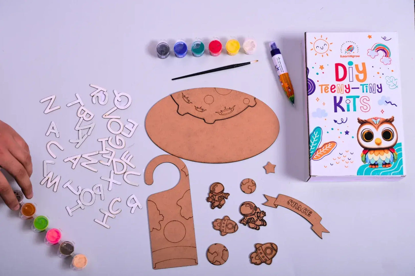teeny tiny space theme diy name plate door knob kit - product view 2