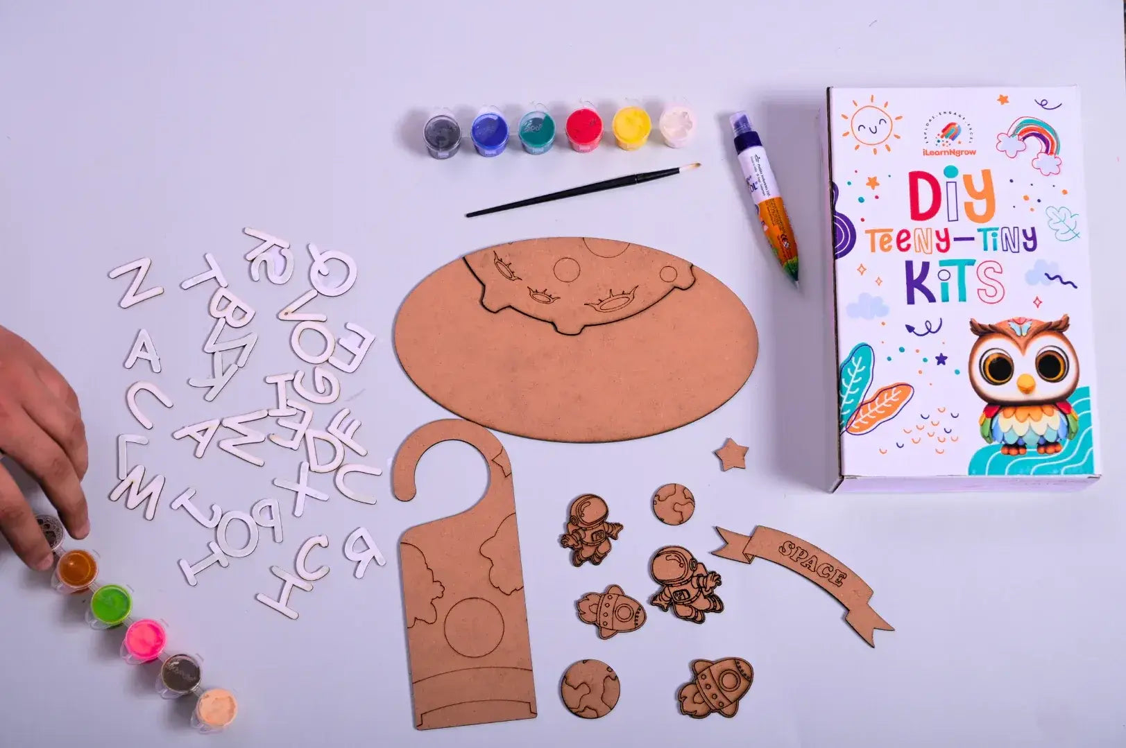 teeny tiny space theme diy name plate door knob kit - product view 2