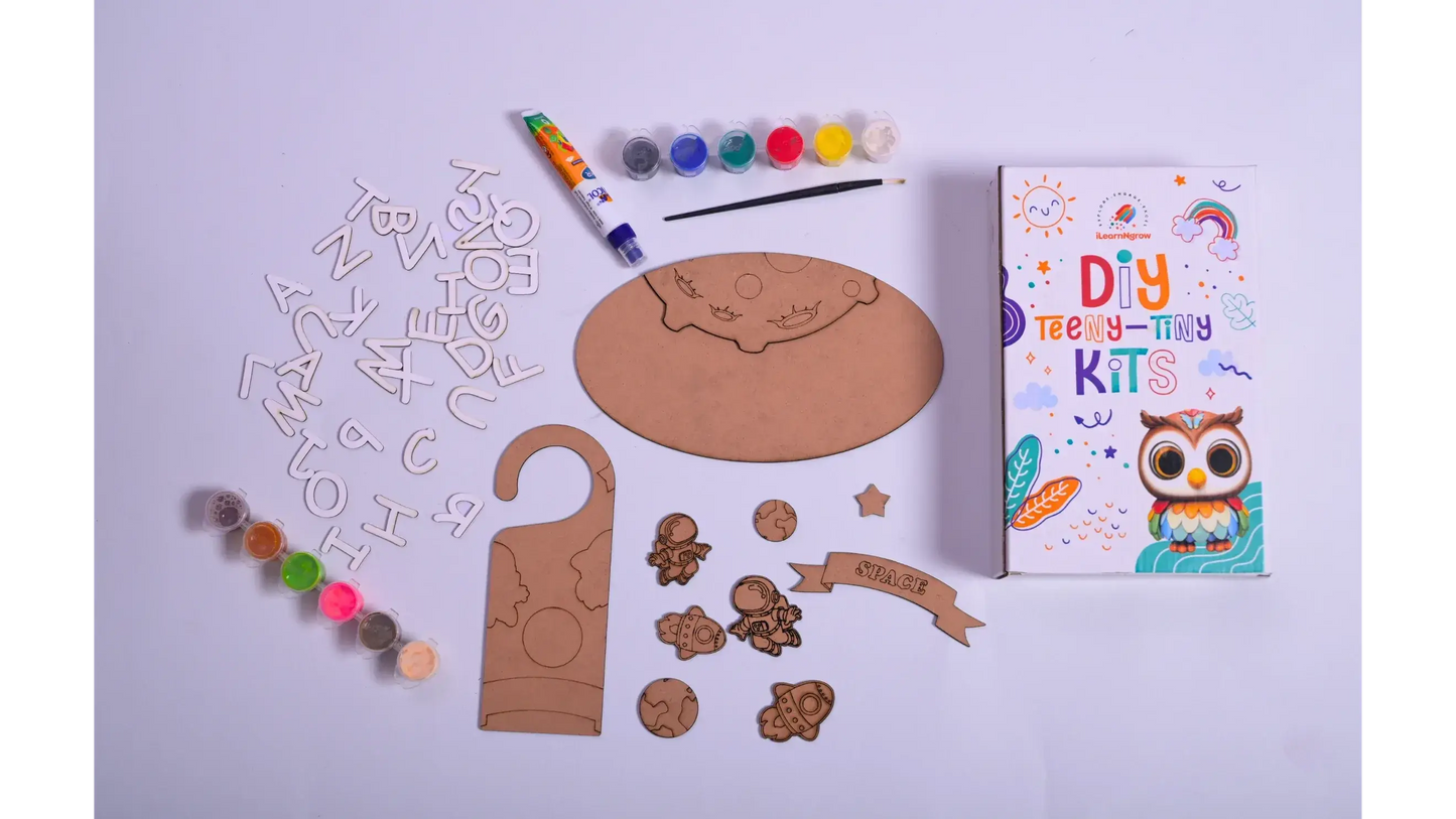 teeny tiny space theme diy name plate door knob kit - product view 3