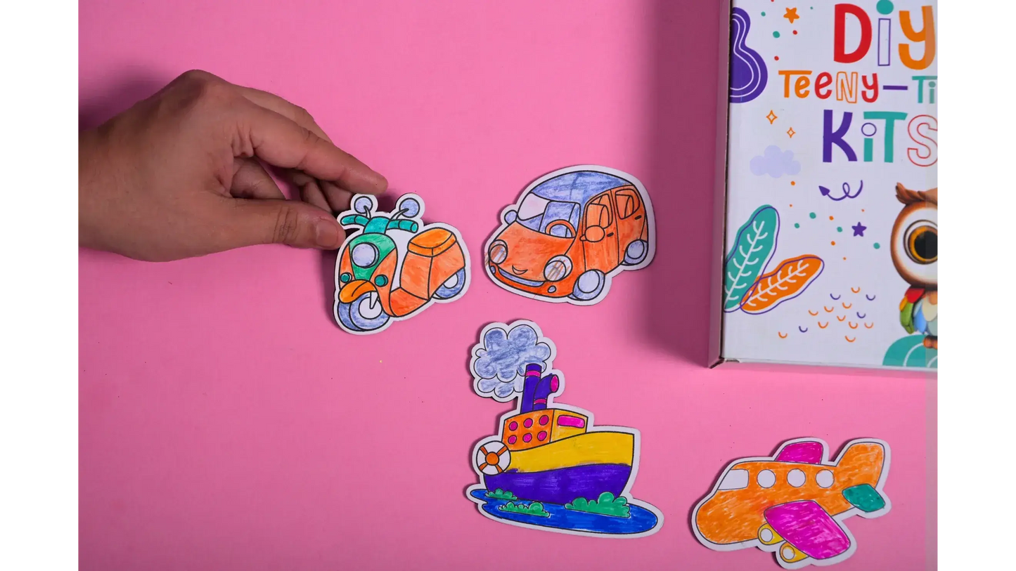 transport theme diy fridge magnet kit kids - product view 3