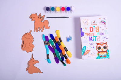 unicorn diy thread craft kit kids painting glitter - main product image