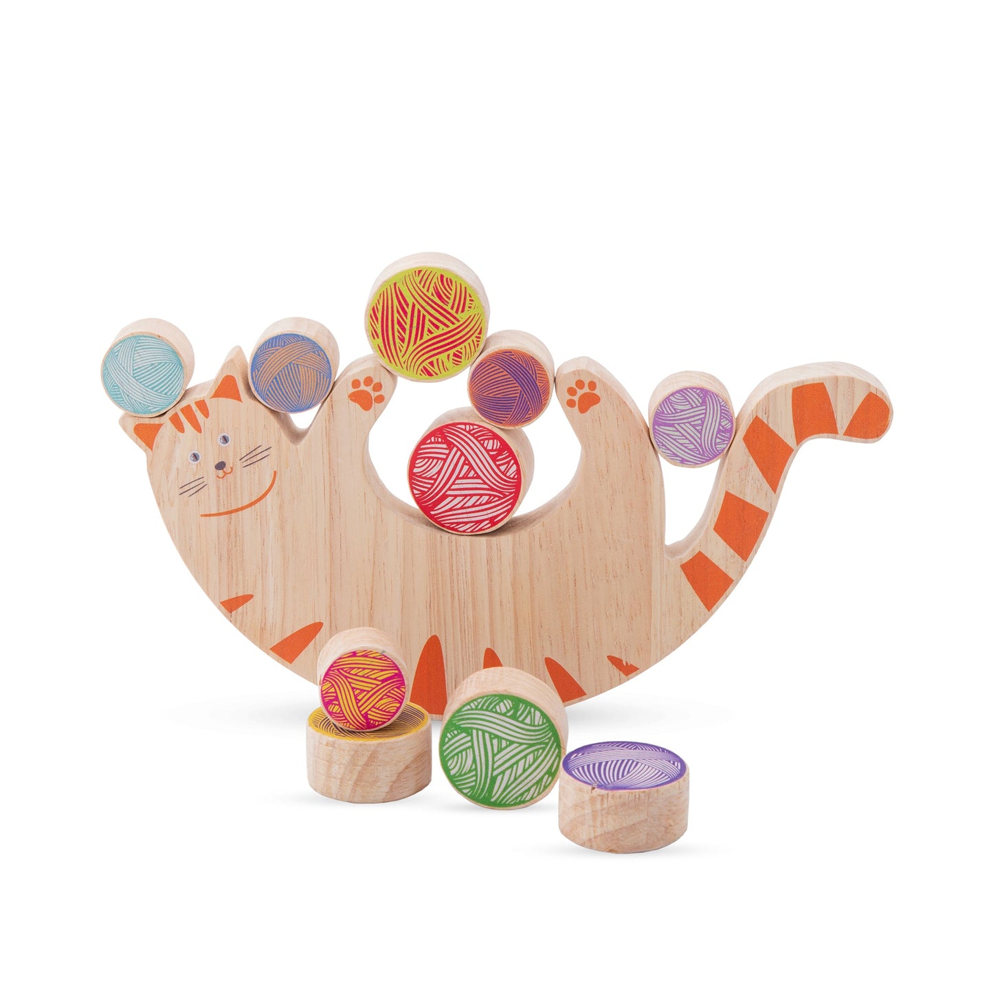 Buy Wooden Balancing Cat with 10 Blocks - SkilloToys