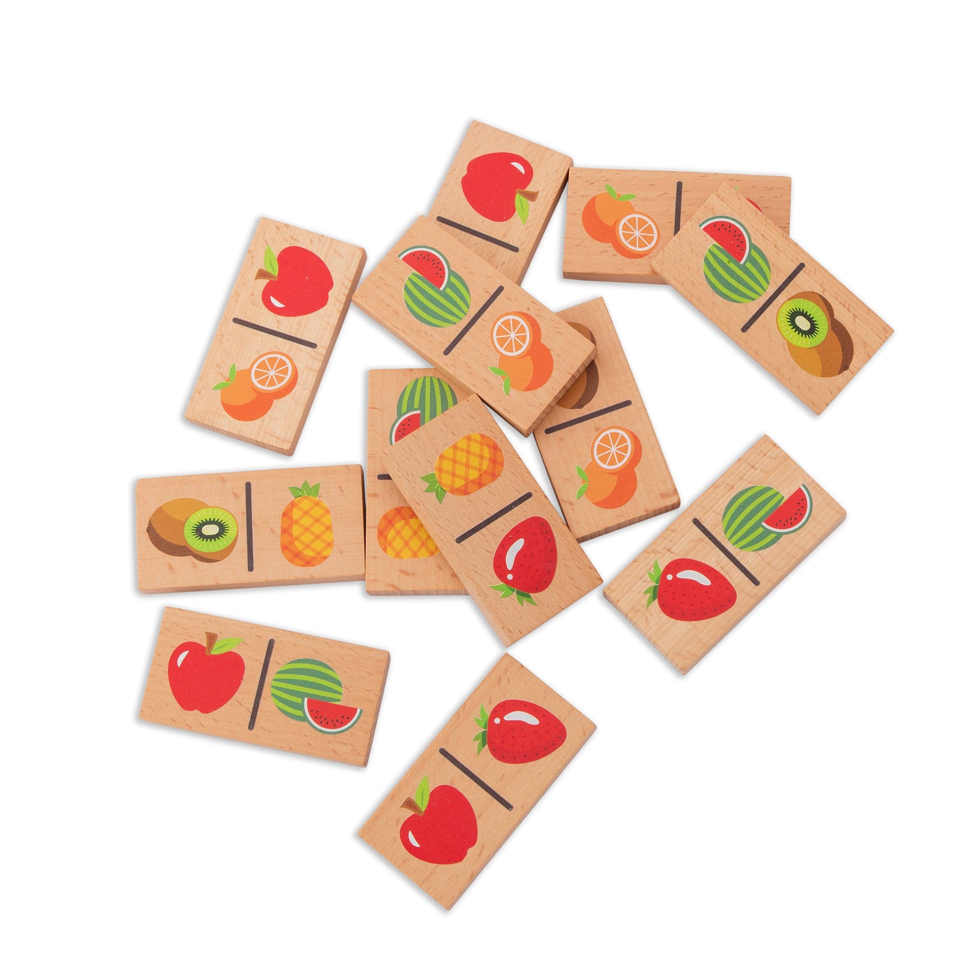Buy Wooden Fruit Puzzle - Set of 12 Blocks - SkilloToys