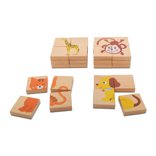 Buy Wooden Animals 40x40 Blocks - SkilloToys