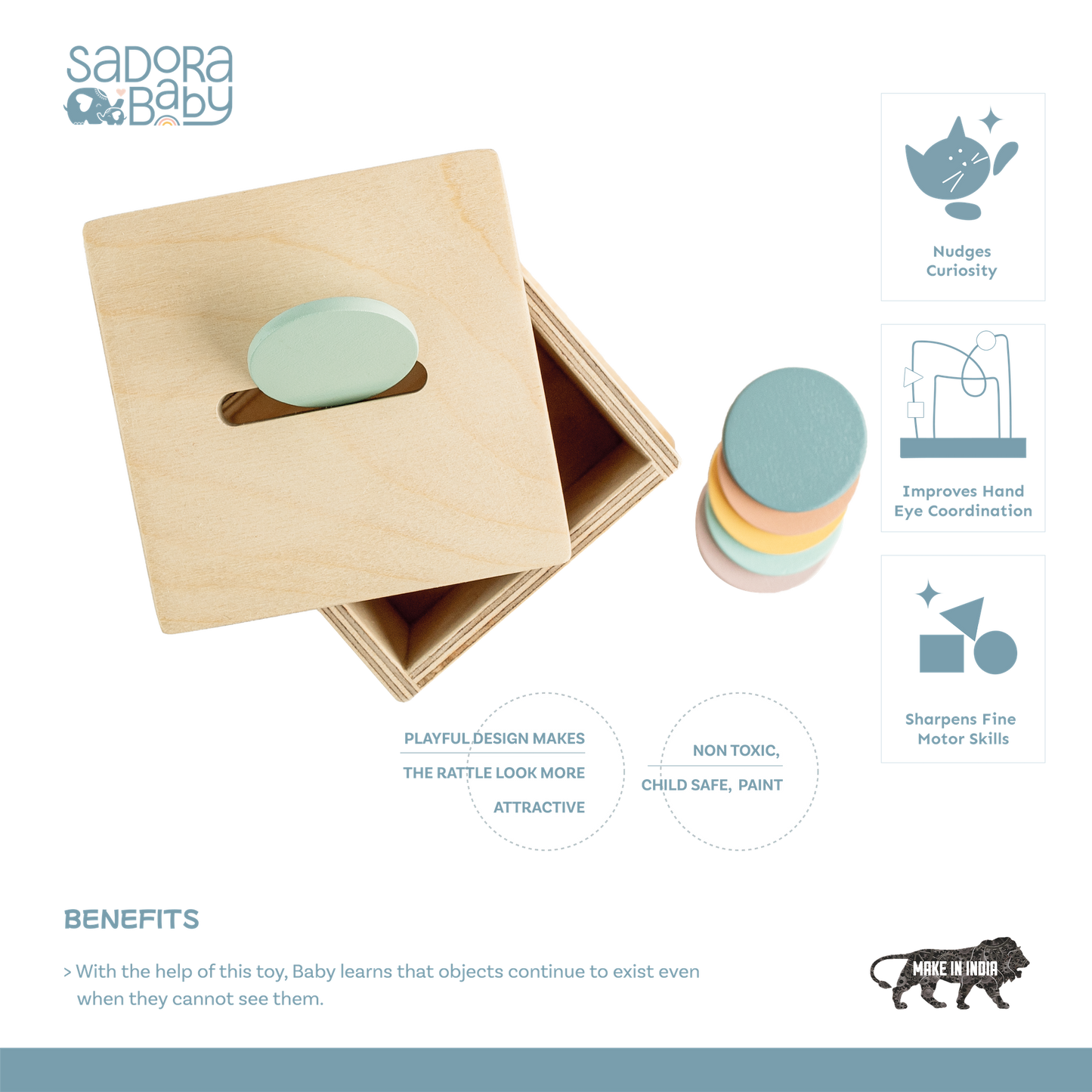 Buy Montessori Wooden Object Permanence Coinbox Online - SkilloToys.com