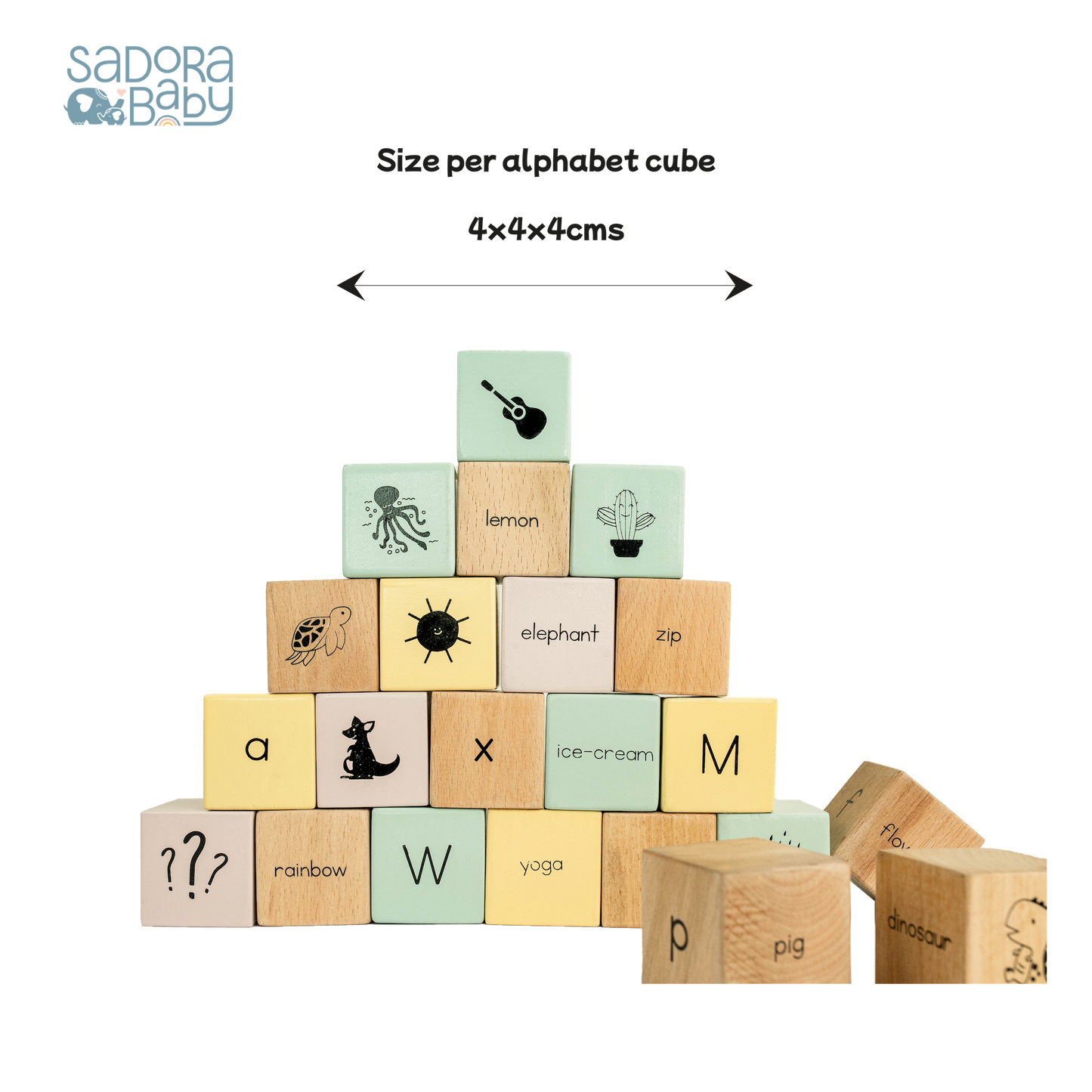 Buy A-Z Wooden Alphabet Blocks with Word and Picture Online - SkilloToys.com