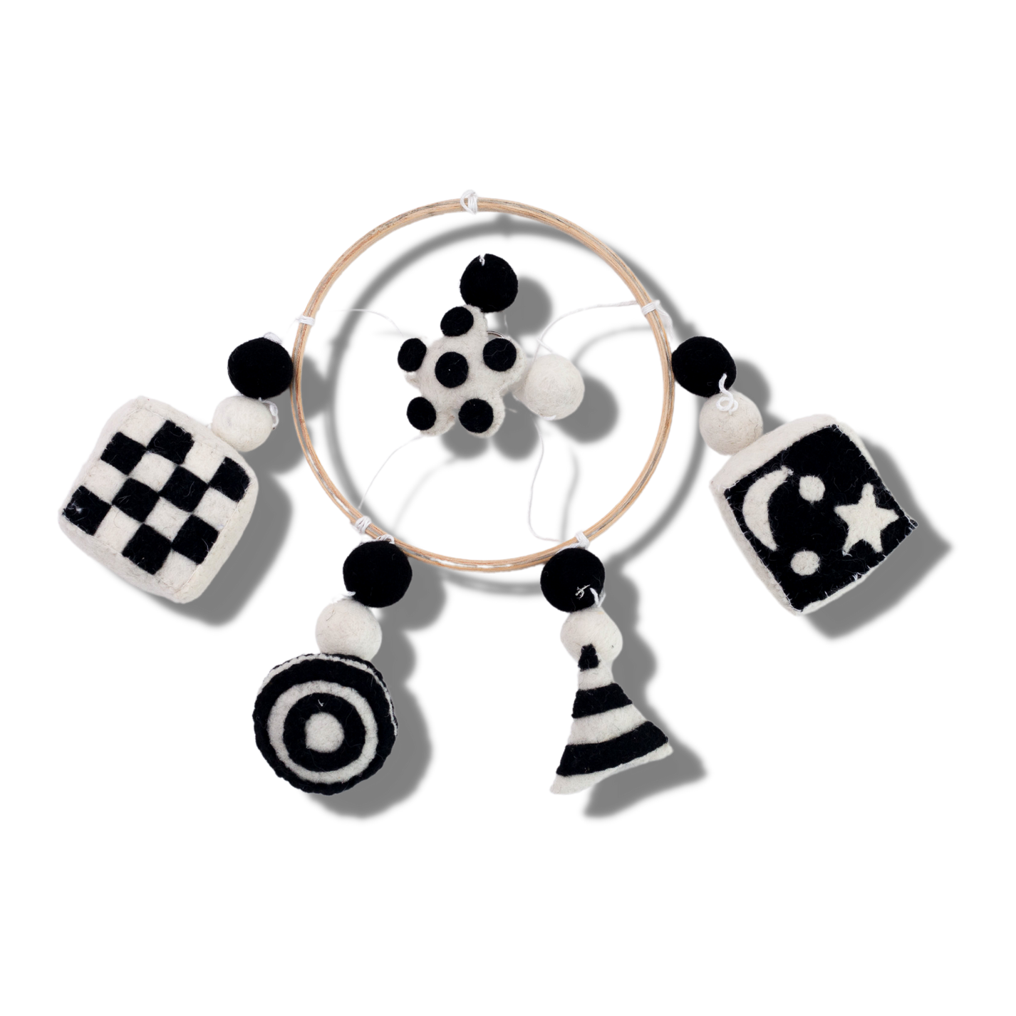 Buy Black and White Geometric Cot Mobile