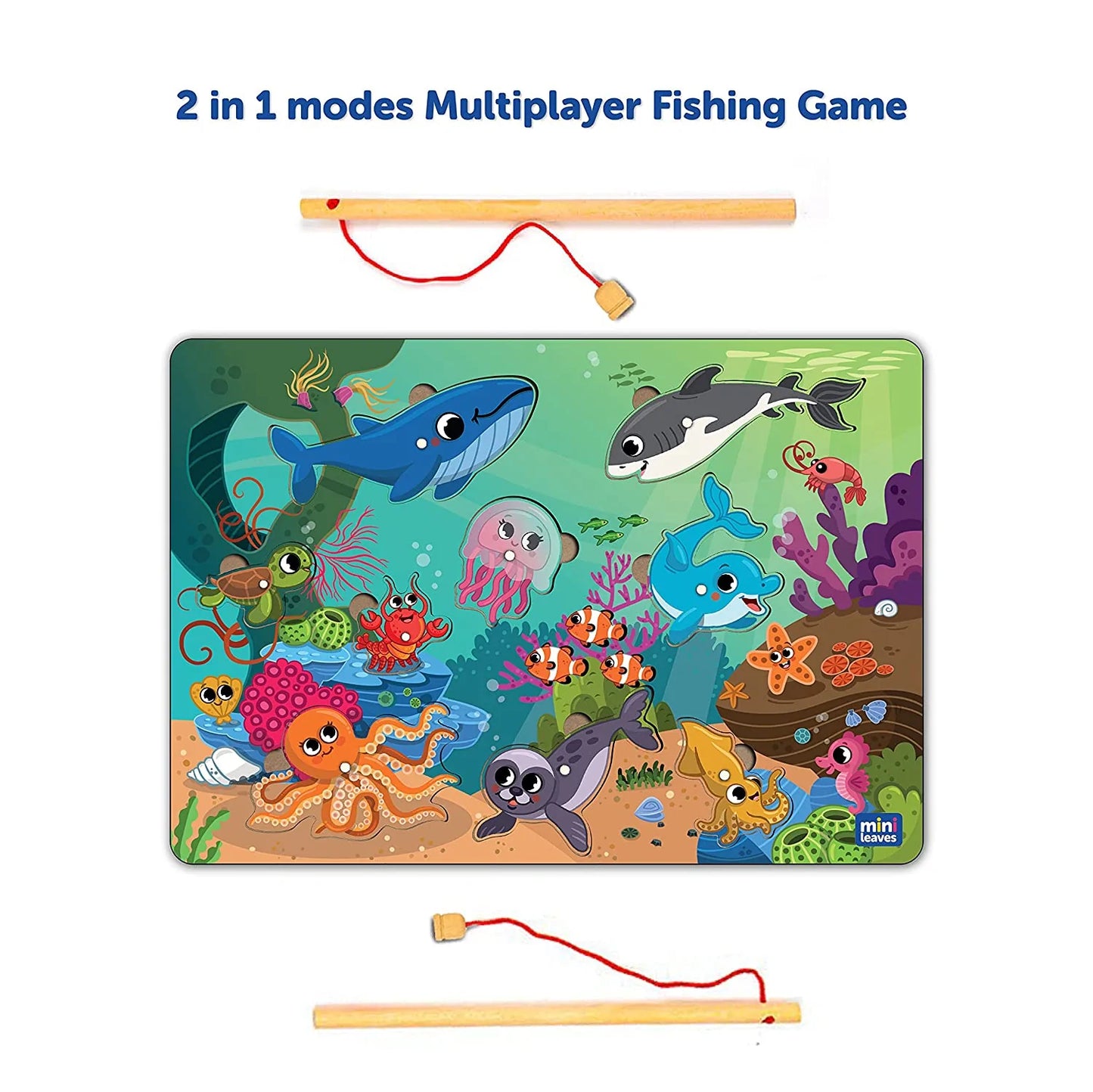 2 In 1 Wooden Magnetic Fishing Game