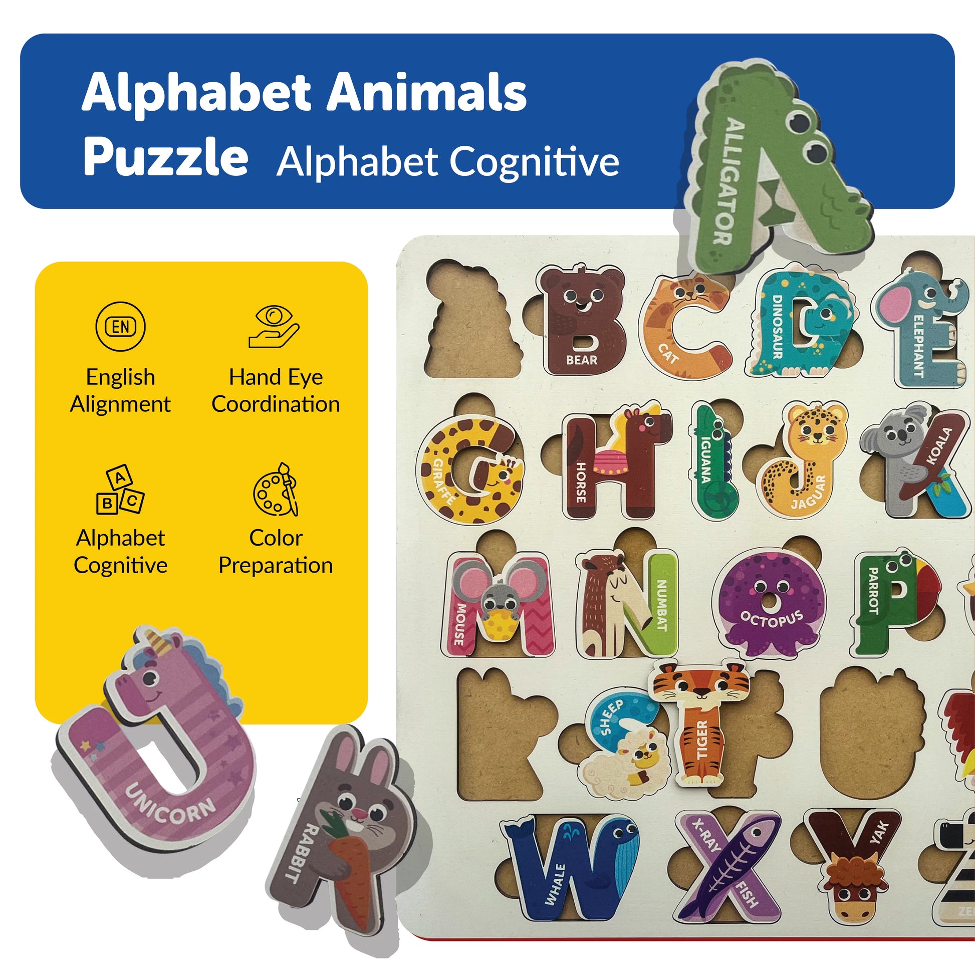 Buy 3D Wooden Alphabet Puzzle Set - SkilloToys.com