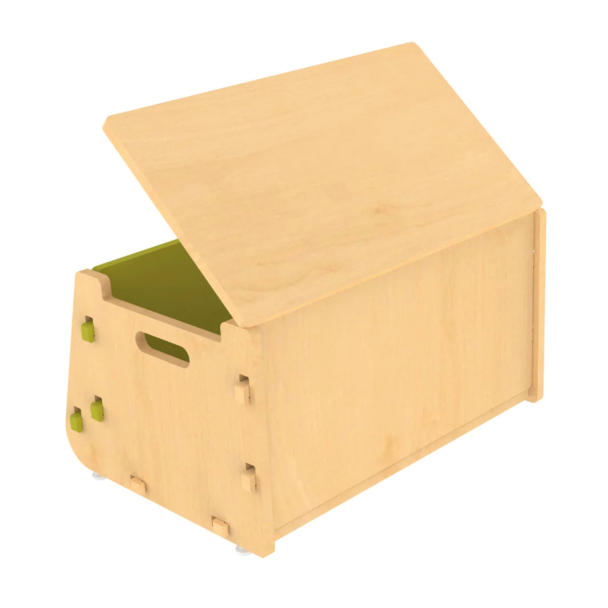 Buy Aqua Plum Toy Chest - Storage  Box - Green - Back View - SkilloToys.com