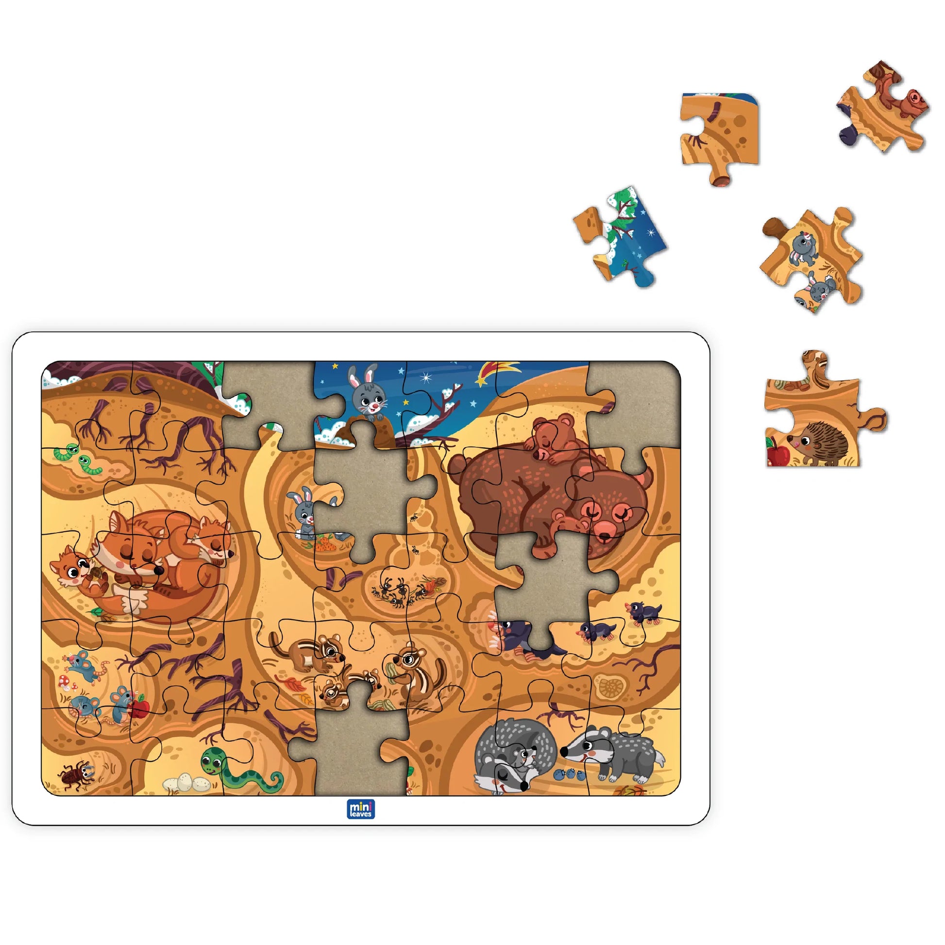Buy Baby Animal And Burrow Wooden Puzzle Set - SkilloToys.com