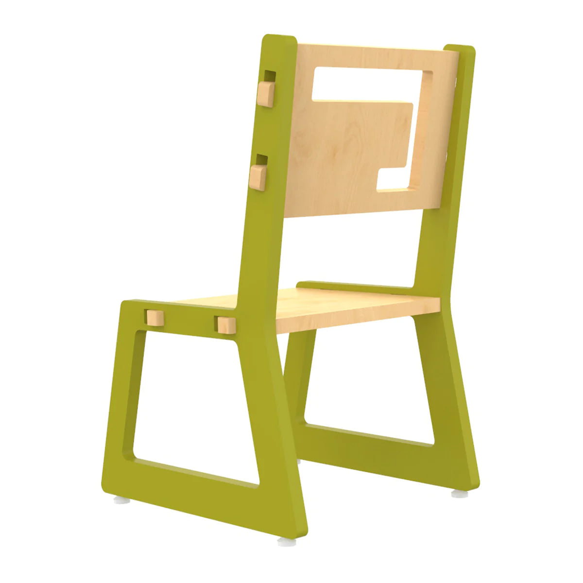 Buy Blue Apple Wooden Chair - Green - Back View - SkilloToys.com